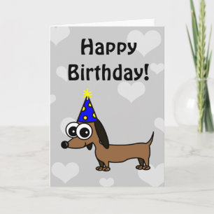 Bonne carte d'anniversaire avec Dachshund de dessi