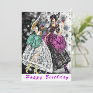 Bonne carte d'anniversaire avec Fashion Ladies
