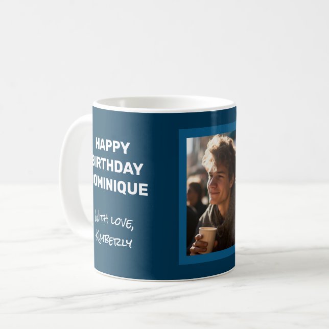Bonne Carte D'Anniversaire Avec Photo Sur Une Mug (Devant gauche)