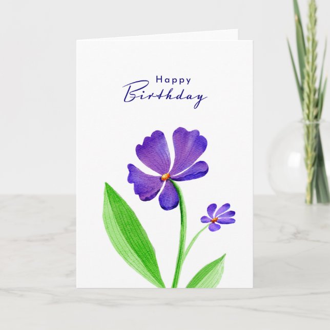 Bonne carte d'anniversaire avec Watercolor Flower (Devant)