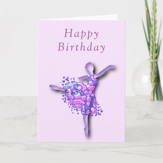 Bonne carte d'anniversaire Ballerina Girl Ballet D (Devant)