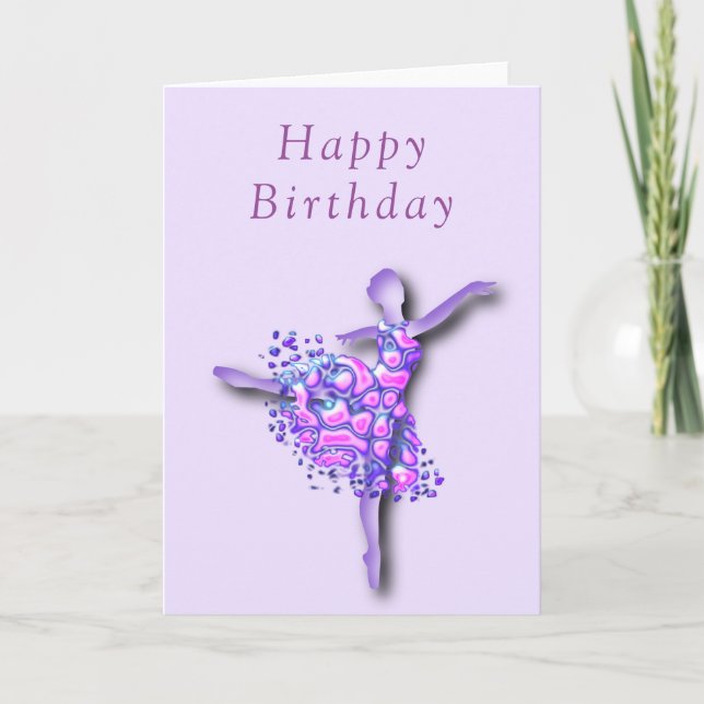 Bonne carte d'anniversaire Ballerina Girl Ballet D (Devant)