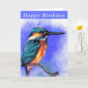 Bonne carte d'anniversaire Belle Kingfisher Bird