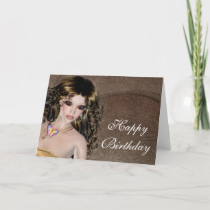 Bonne carte d'anniversaire - Brunette Imaginaire F
