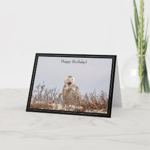 Bonne carte d'anniversaire Chouette de neige