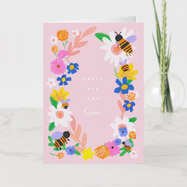 Bonne Carte d'anniversaire de la fête des abeilles (Recto)