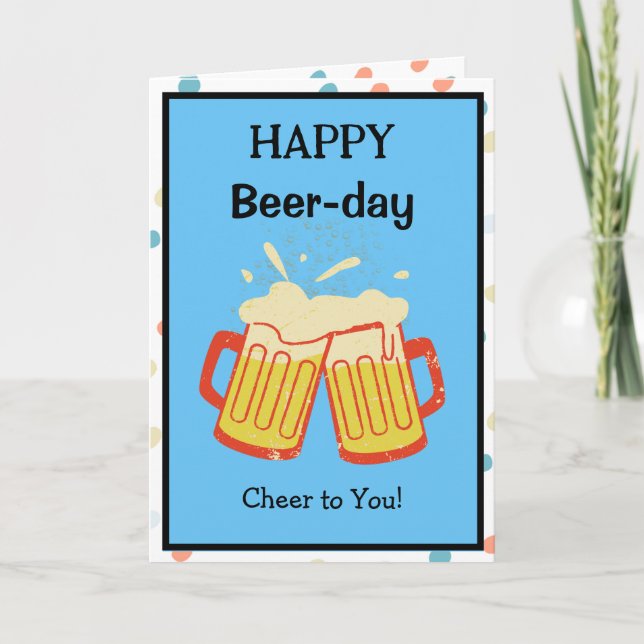 Bonne Carte d'Anniversaire de la journée de la biè (Devant)