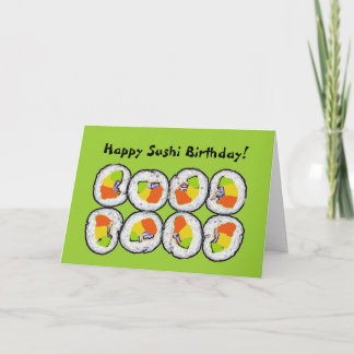 Bonne carte d'anniversaire de sushi