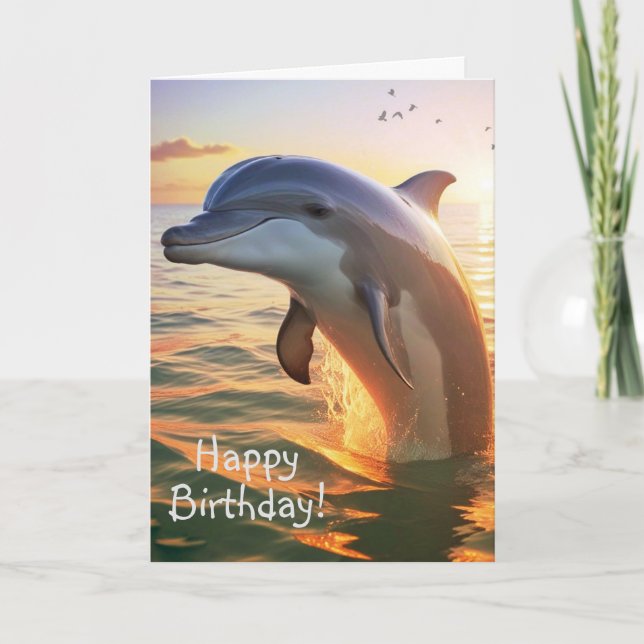 Bonne carte d'anniversaire Dolphin (Devant)
