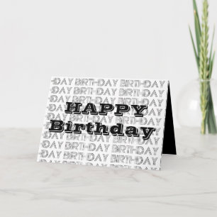 Bonne carte d'anniversaire. Géométrie en noir et b