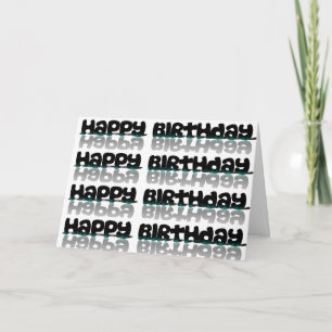 Bonne carte d'anniversaire Noir et Turquoise réfle