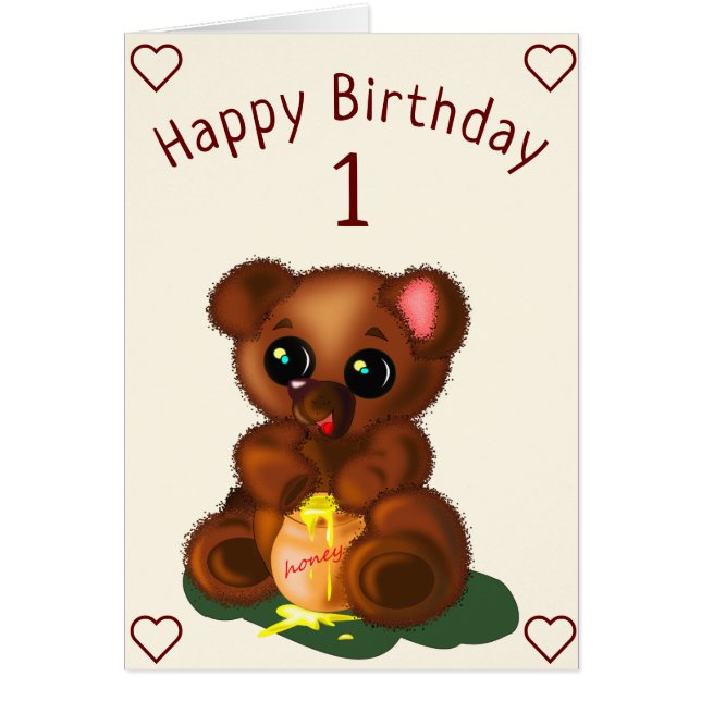 Bonne carte d'anniversaire Ours de miel - Ajouter  (Devant)