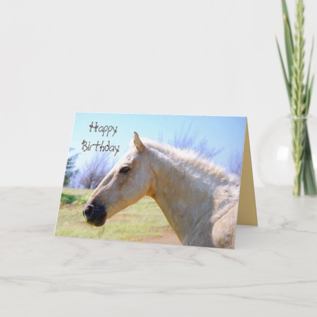 Bonne carte d'anniversaire Palomino Horse Card (Devant)