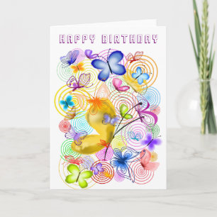 Bonne carte d'anniversaire papillons Printemps Joy