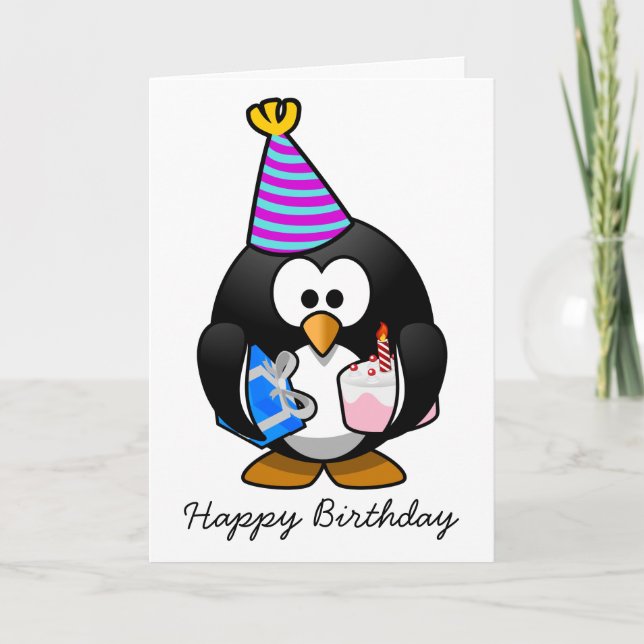 Bonne carte d'anniversaire Penguin (Devant)