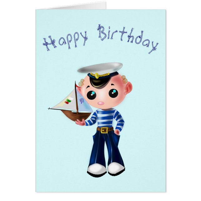 Bonne carte d'anniversaire Petit marin Garçon (Devant)