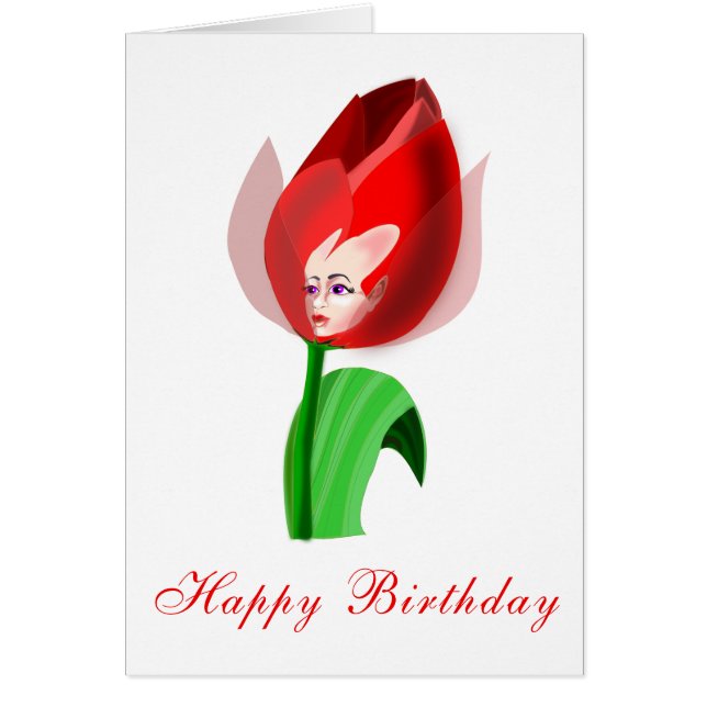 Bonne carte d'anniversaire Petite fille Tulip (Devant)