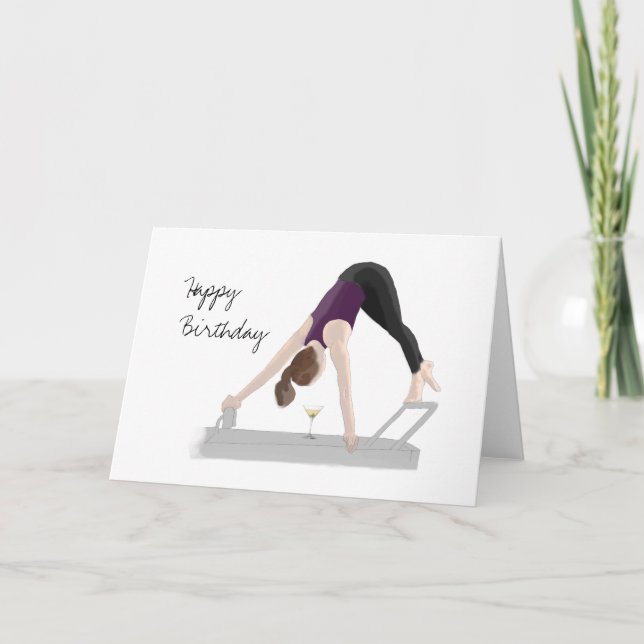Bonne carte d'anniversaire Pilates Reformateur (Devant)