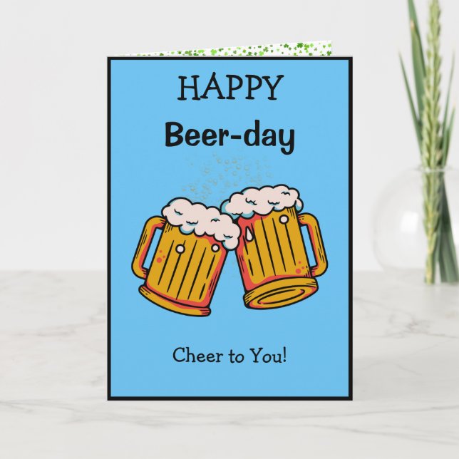 Bonne carte d'anniversaire pour le jour de la bièr (Devant)