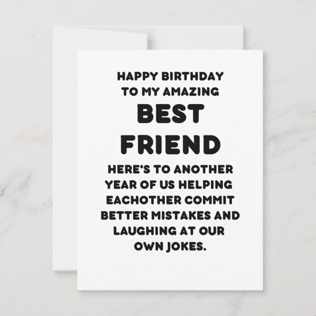 Bonne carte d'anniversaire pour le meilleur ami (Devant)