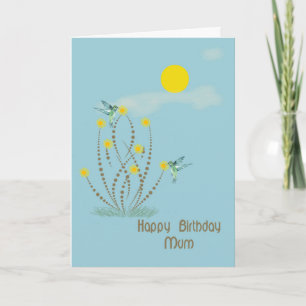 Bonne carte d'anniversaire pour maman avec colibri