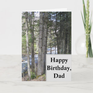Bonne carte d'anniversaire pour papa. forêt avec r