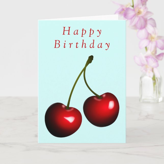 Bonne carte d'anniversaire Red Cherry Sweet (Orchidée)