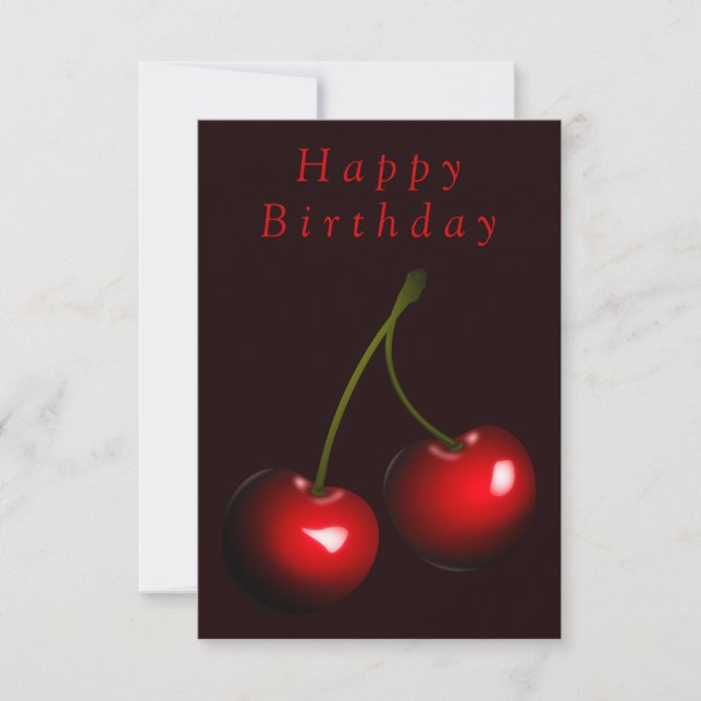 Bonne carte d'anniversaire Red Cherry - Votre nom (Devant)