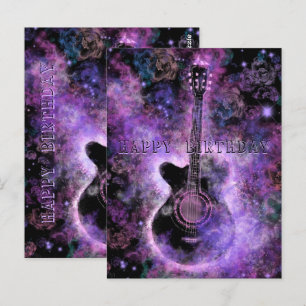 Bonne carte d'anniversaire Rock and Roll Guitar Mu