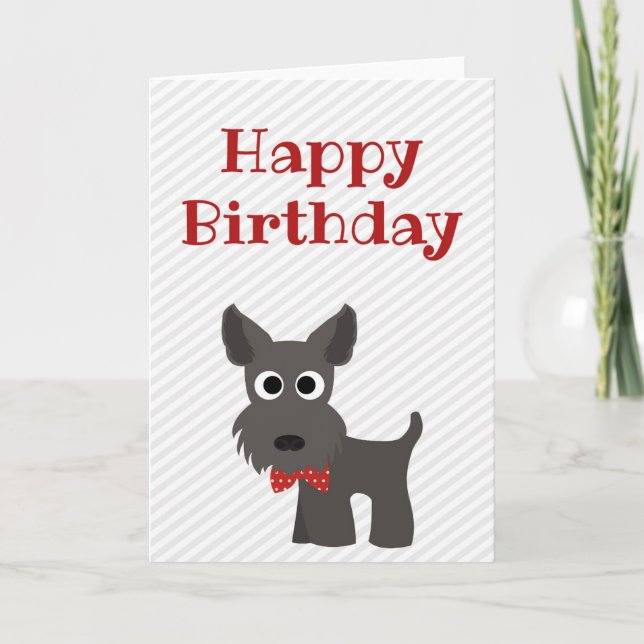 Bonne carte d'anniversaire Scottish Terrier Dog Bl (Devant)