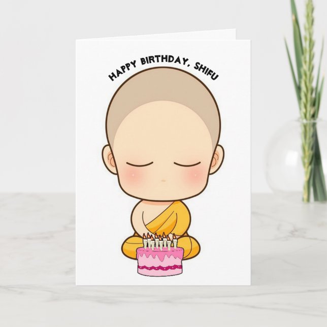 Bonne carte d'anniversaire Shifu mignonne (Devant)