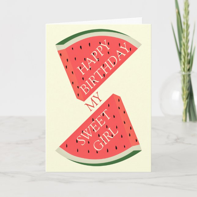 Bonne carte d'anniversaire Sweet Watermelon - Love (Devant)