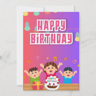 Bonne carte d'anniversaire (thème de famille amusa