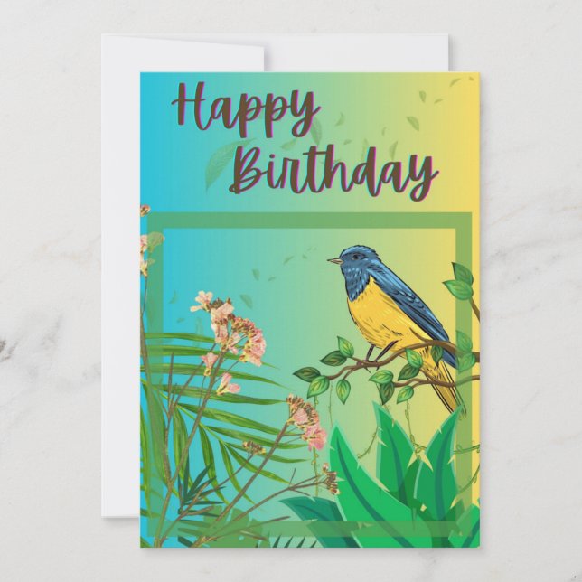 Bonne carte d'anniversaire (thème de la jungle) (Devant)