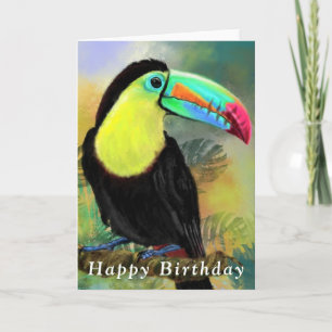 Bonne carte d'anniversaire Toco Tropical Toucan Bi