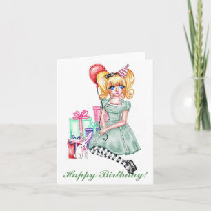 Bonne carte d'anniversaire (verte)