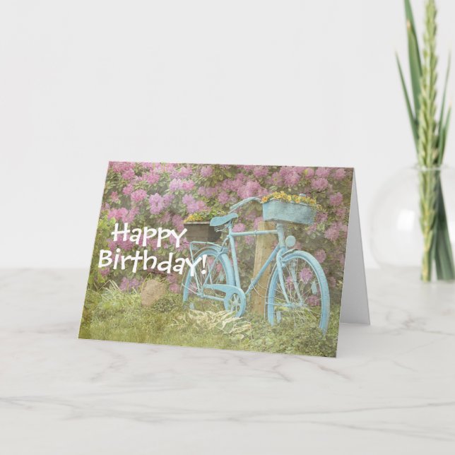 Bonne carte d'anniversaire Vieux vélo (Devant)