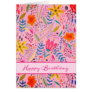 Bonne carte d'art d'anniversaire joli