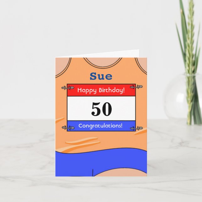 Bonne carte de 50e anniversaire pour un coureur (Devant)