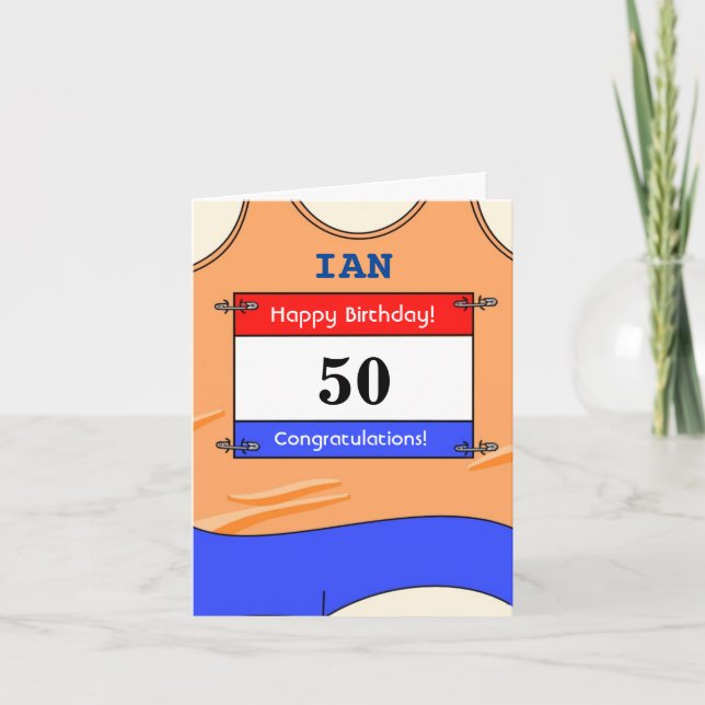 Bonne carte de 50e anniversaire pour un coureur (Devant)