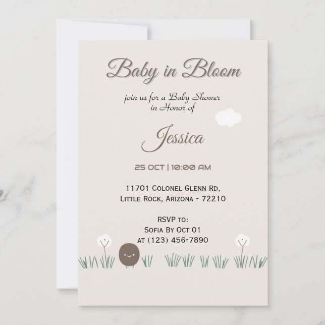 Bonne Carte de Baby shower de petite semence (Devant)