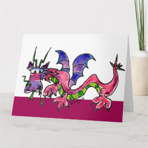 Bonne carte de bête de dragon sauvage d'anniversai