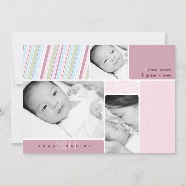 Bonne carte de collage de photos de Pâques (Devant)