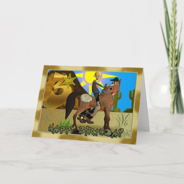 Bonne carte de cowboy anniversaire (Devant)