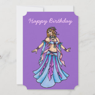 Bonne carte de danseuse du ventre anniversaire