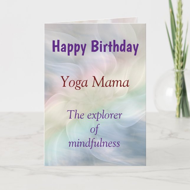 Bonne carte de design d'anniversaire Yoga Lady (Devant)