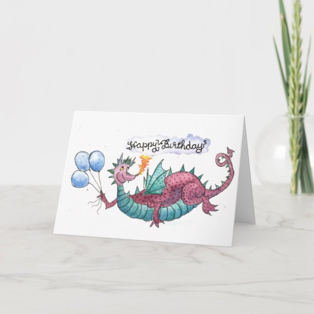 Bonne carte de dragon d'anniversaire (Devant)