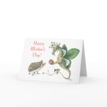Bonne carte de dragon de fraise de la Fête des Mèr