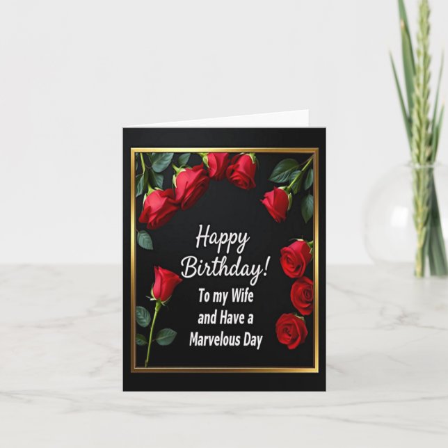 Bonne carte de femme Red Rose Anniversaire (Devant)
