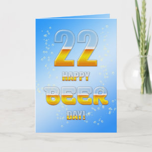 Bonne carte de fête de la bière 22e anniversaire